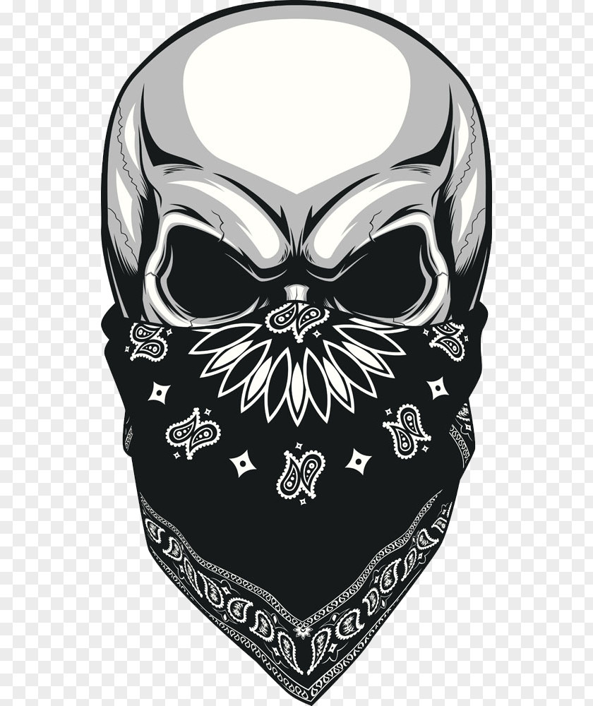 Painted Masked Skull Kerchief Stock Photography Illustration PNG