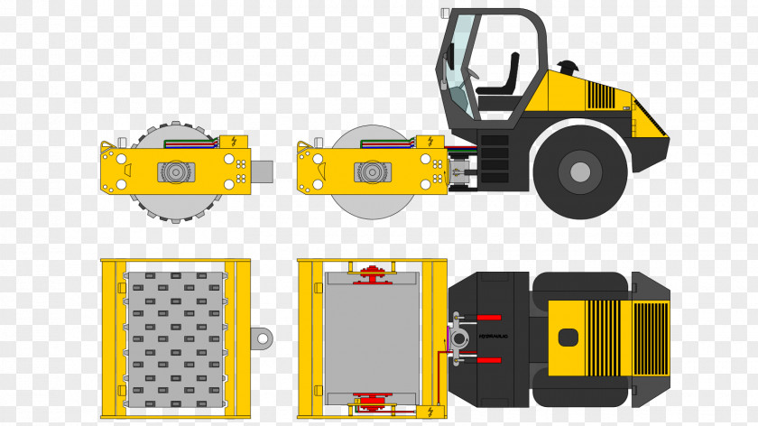 Bulldozer Road Roller Machine AB Volvo Excavator PNG