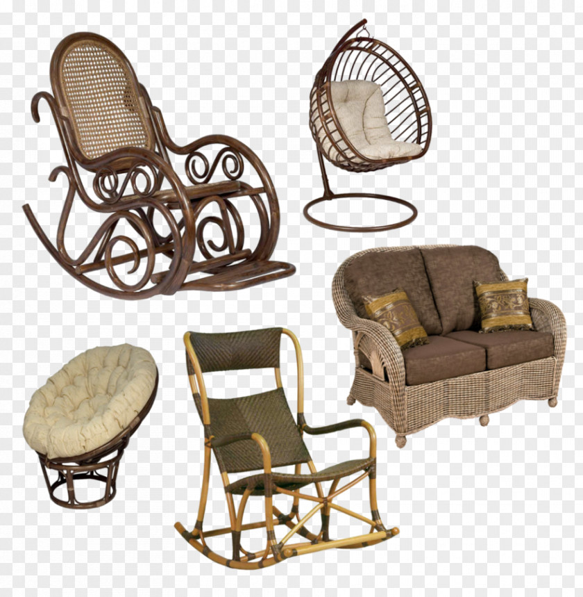 Chair Rocking Chairs Wing Furniture Ротанг PNG