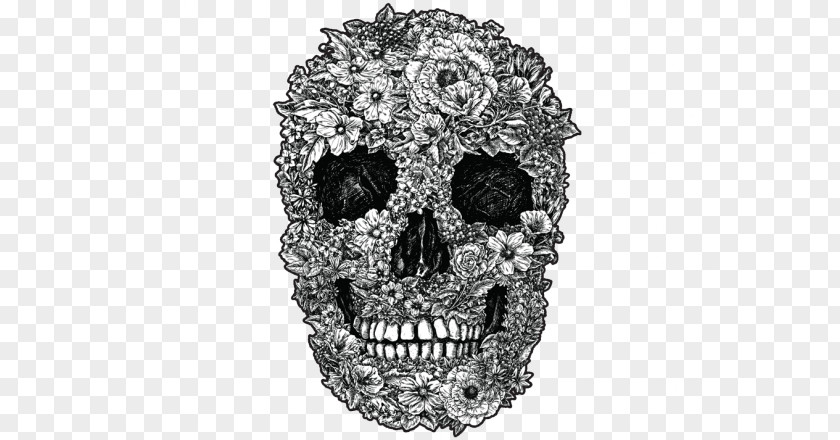 Skull Calavera Flower PNG