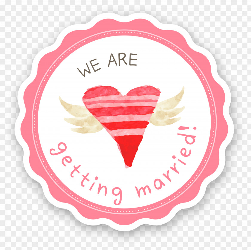 Pink Wedding Label Marriage PNG