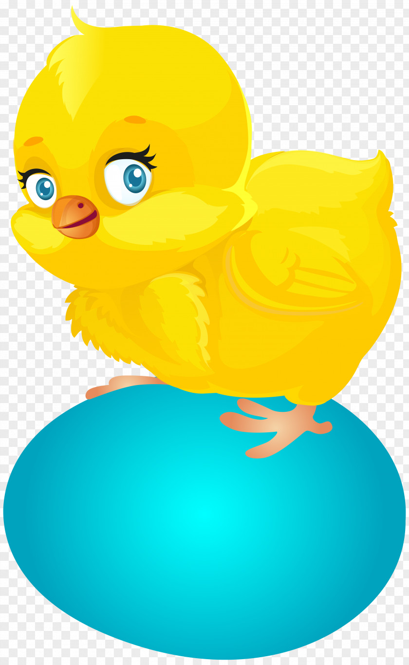 Blue Easter Egg And Chicken Clip Art PNG