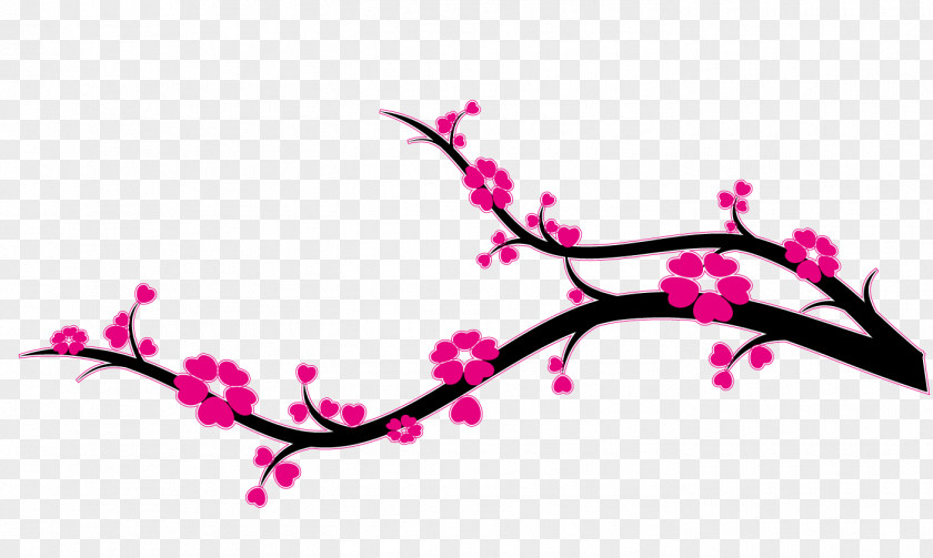 Peach Branch Paper Flower Cherry Blossom Cerasus PNG