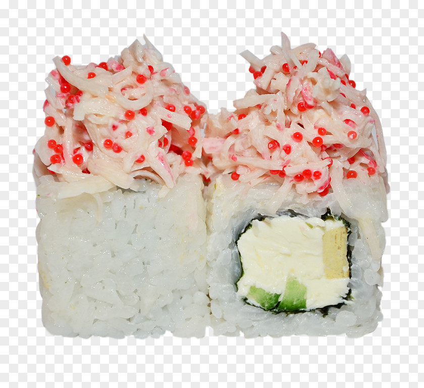 Sushi California Roll Tobiko Japanese Cuisine Crab Stick PNG