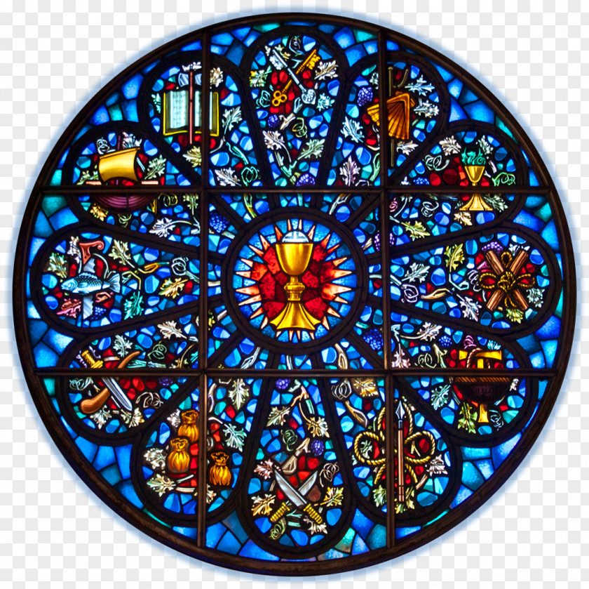Glass Stained Rose Window Eucharist PNG