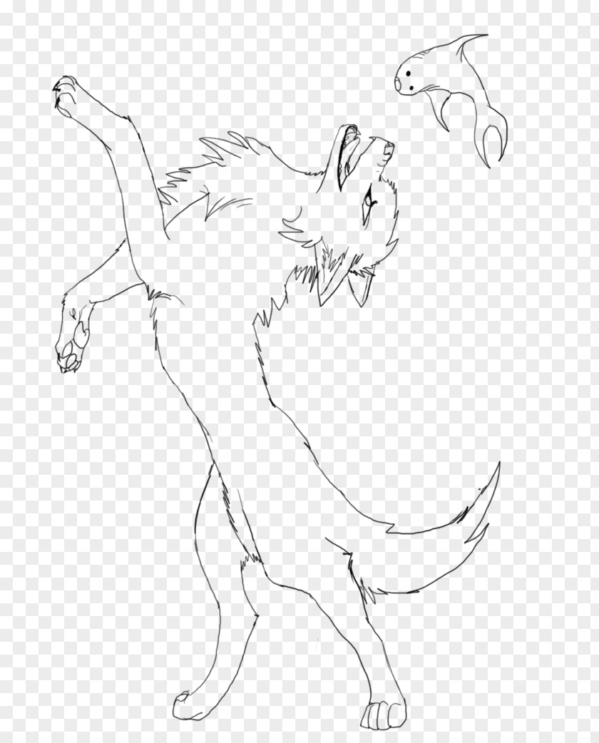 Line Art Drawing Gray Wolf Sketch PNG