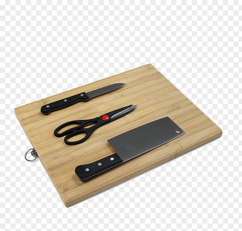 Cutting Board And Knife Kitchen Wood PNG