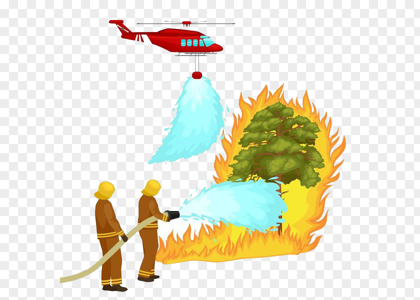 Trees Fire, Firefighters Fire Helicopter Firefighter Wildfire Clip Art PNG
