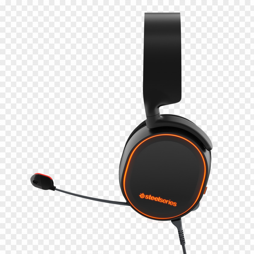Headphones SteelSeries Arctis 5 Black 7.1 Surround Sound DTS PNG