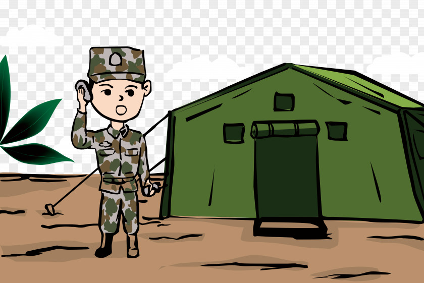 Military Training, Summer Camp, Scenery Cartoon Camp Camping PNG
