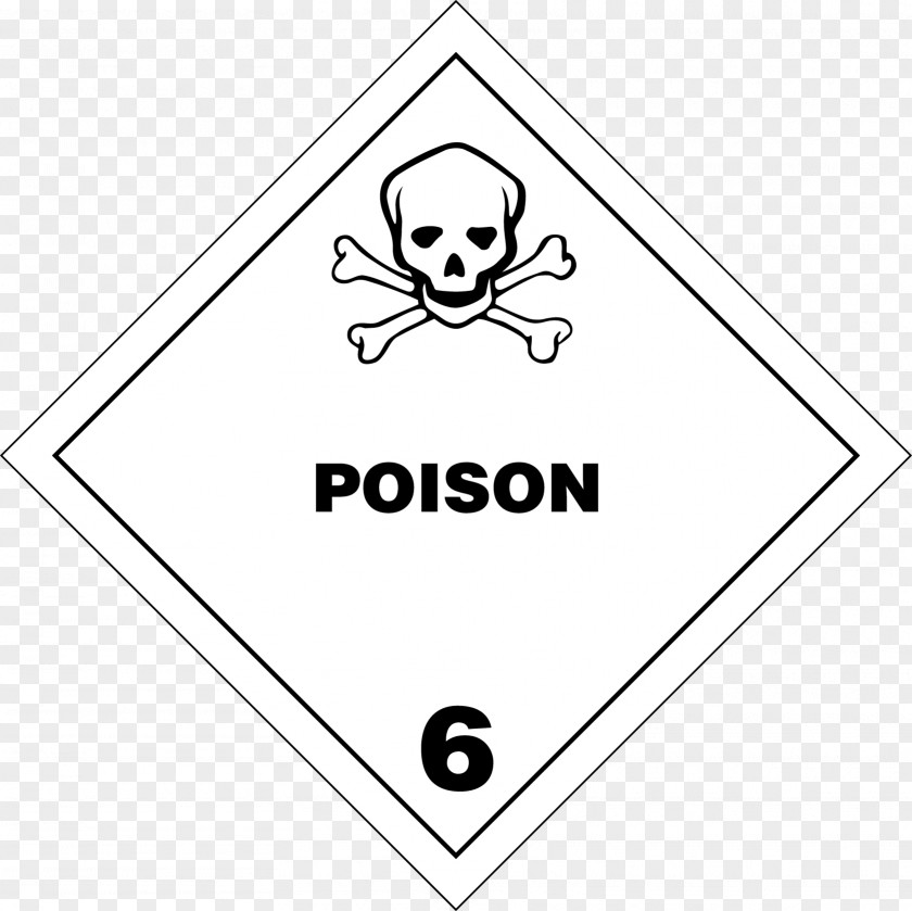 Poison Placard Dangerous Goods Toxicity HAZMAT Class 6 Toxic And Infectious Substances Label PNG