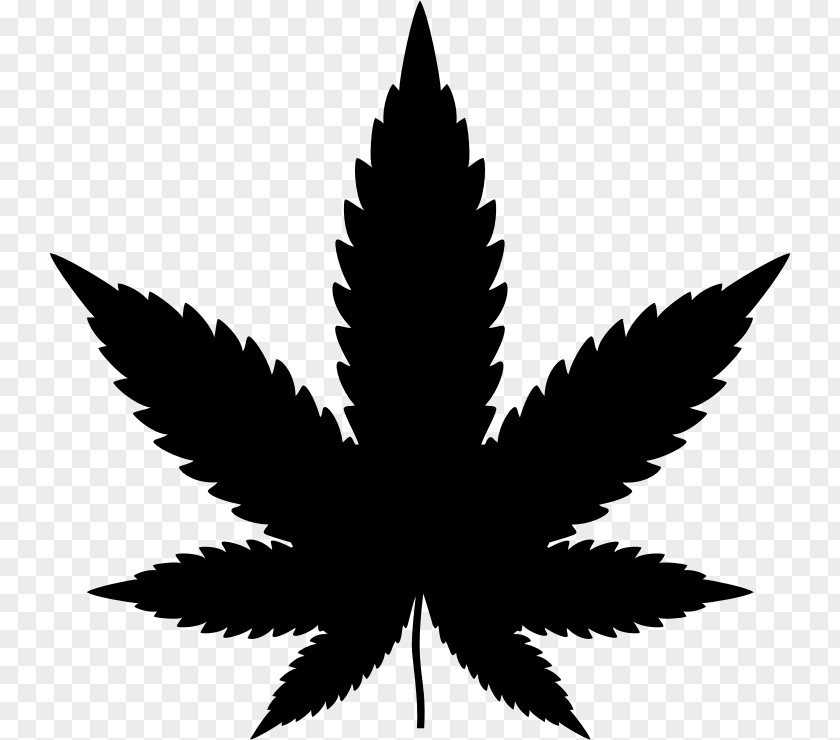 Pot Leaf Cannabis Joint Silhouette Clip Art PNG