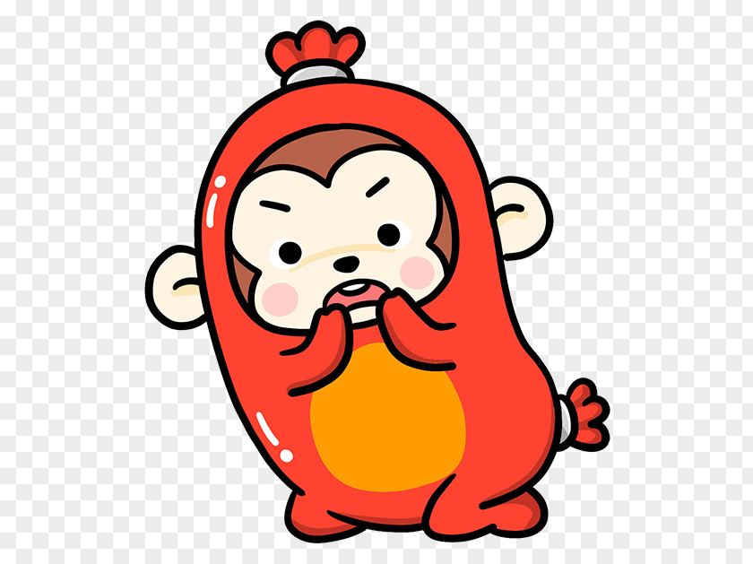 Surprised Monkey Baby Cartoon Clip Art PNG