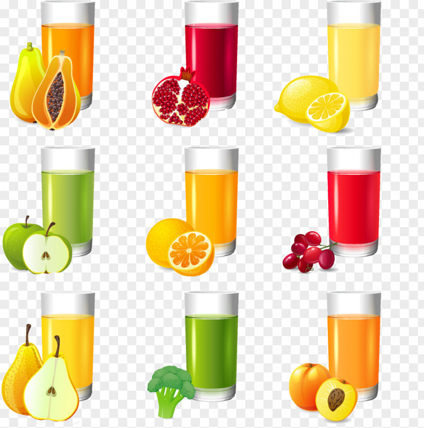 Fruit Drinks Orange Juice Smoothie Apple Pomegranate PNG