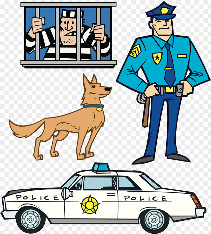 Police Prisoners Illustration Dog Officer Prison PNG