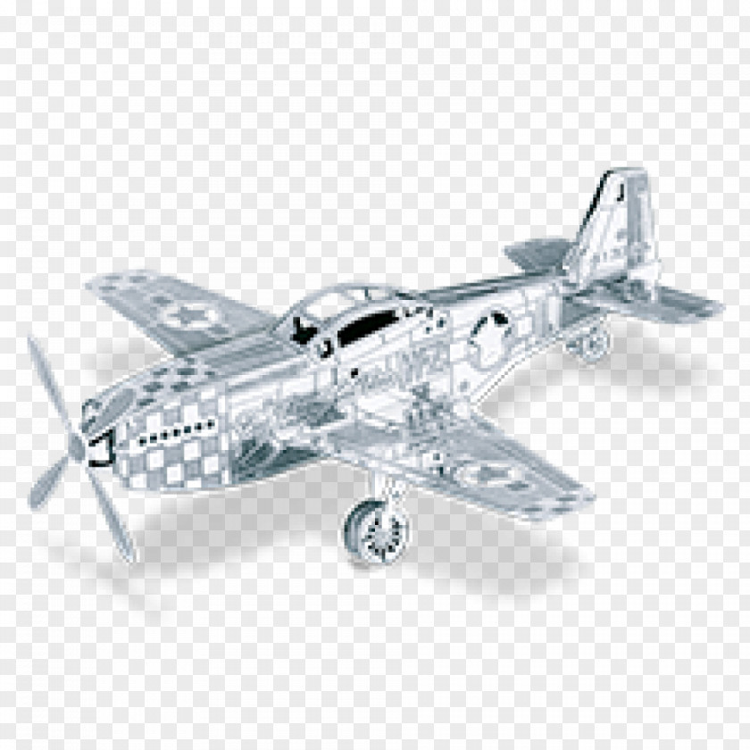 Airplane North American P-51 Mustang Metal Plastic Model Laser Cutting PNG