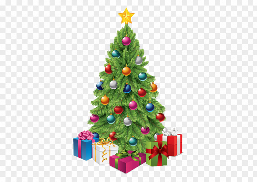 Green Christmas Tree Santa Claus Ornament Clip Art PNG