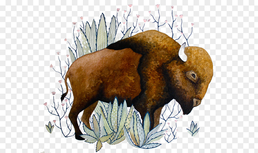 Brown Bull Watercolor Painting Visual Arts Drawing Illustration PNG