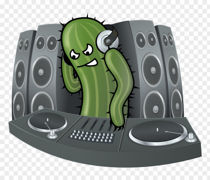 Piemaster Disc Jockey Cactaceae Phonograph Record Clip Art PNG