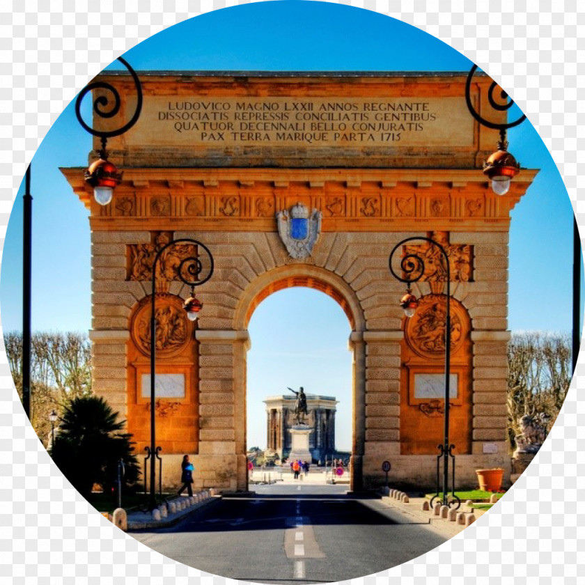 Arc De Triomphe Porte Du Peyrou Passage Souvenir Equestrian Statue Of Louis XIV Promenade PNG