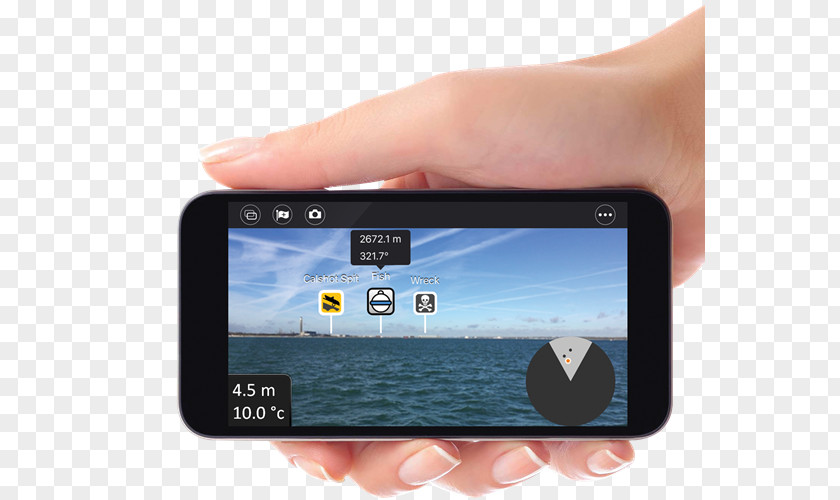 Augmented Reality Smartphone GPS Navigation Systems Raymarine Dragonfly PRO Plc Chirp PNG