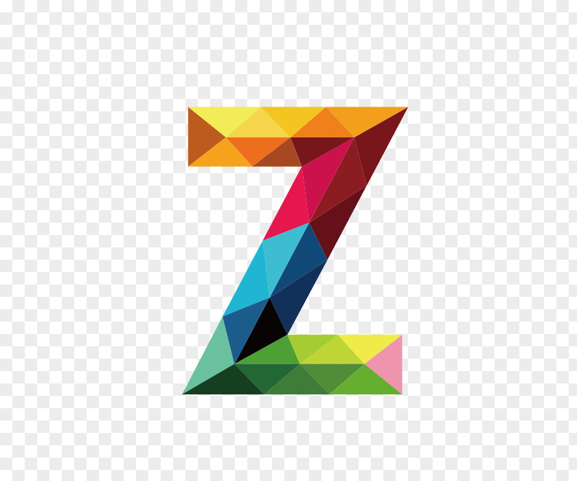 Colorful Letters Z Letter Font PNG
