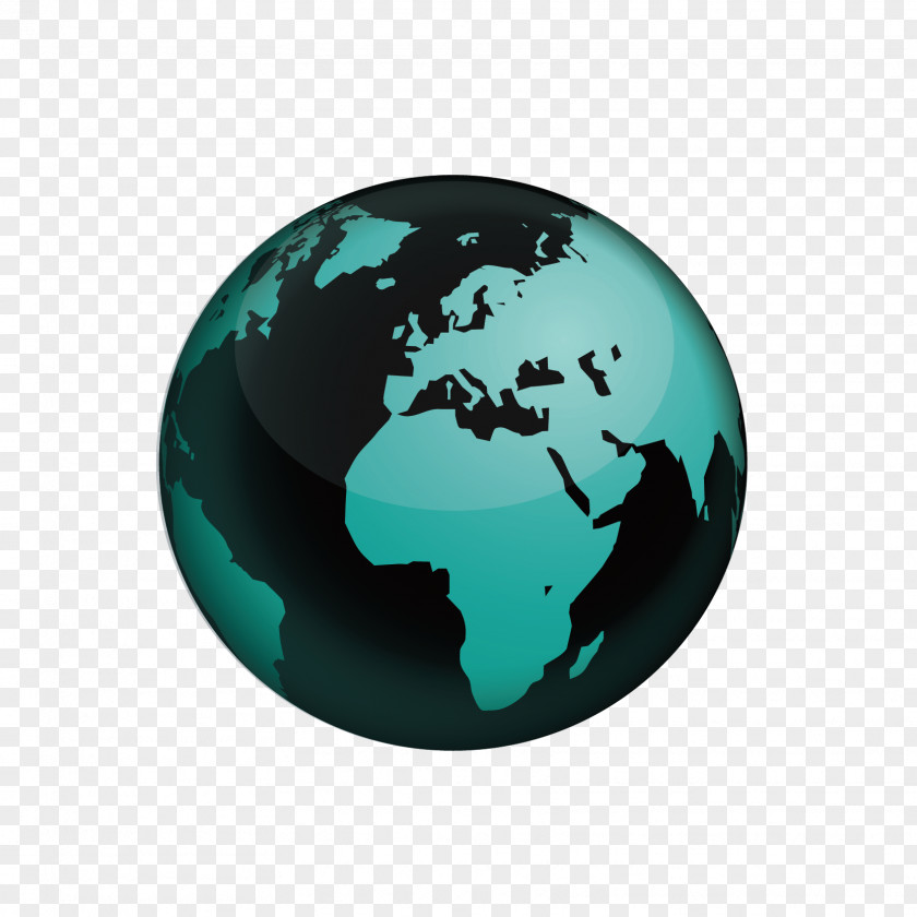 Vector Hand-painted Cartoon Globe Material World Map Clip Art PNG