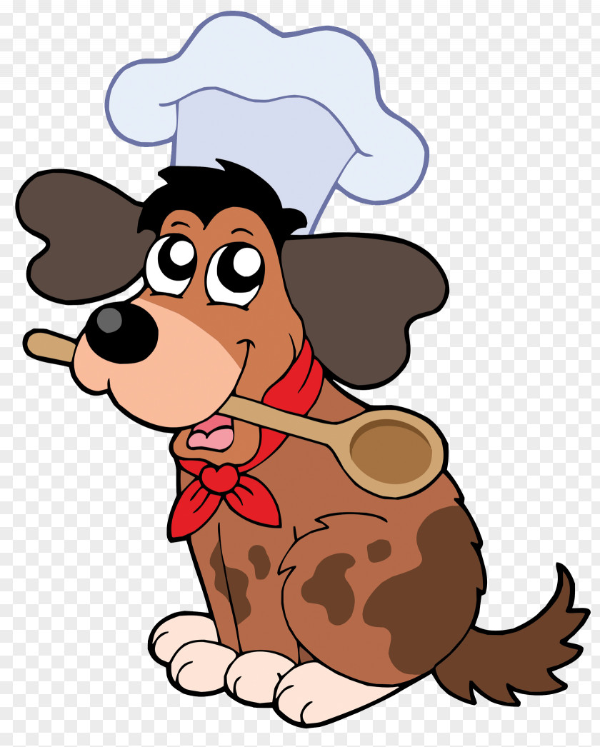 Cartoon Dog Cooking Chef Cookbook Drawing PNG