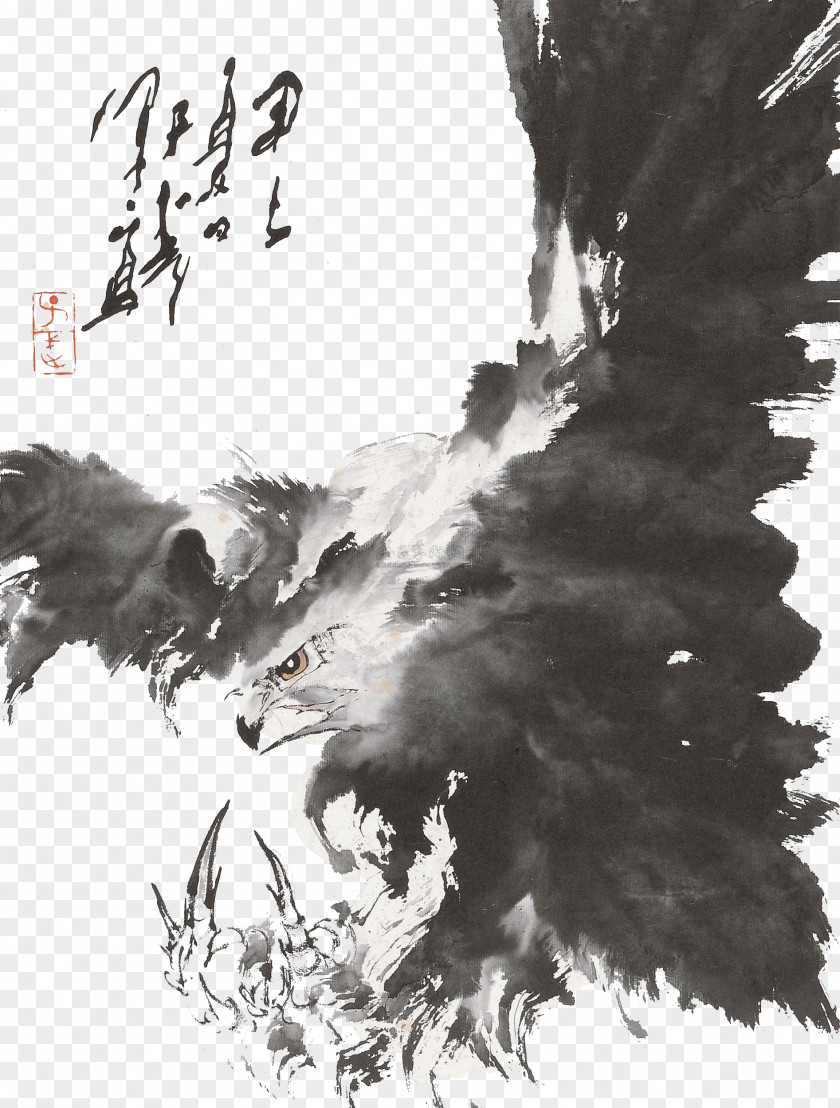 Eagle Ink Danqing Material Wash Painting PNG