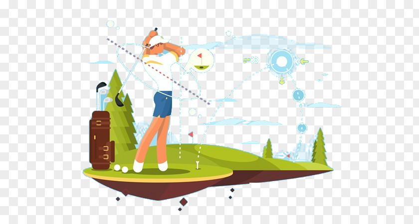 Golf Golfer Illustration PNG