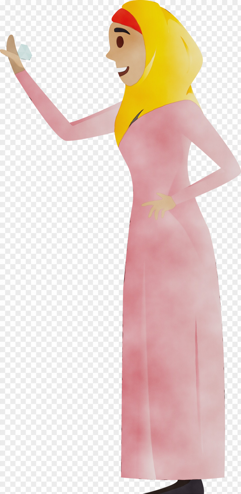 Pink Clothing Dress Yellow Shoulder PNG