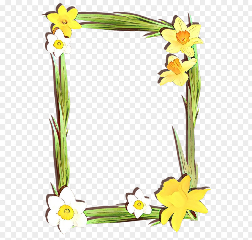 Wildflower Narcissus Flower Frame PNG