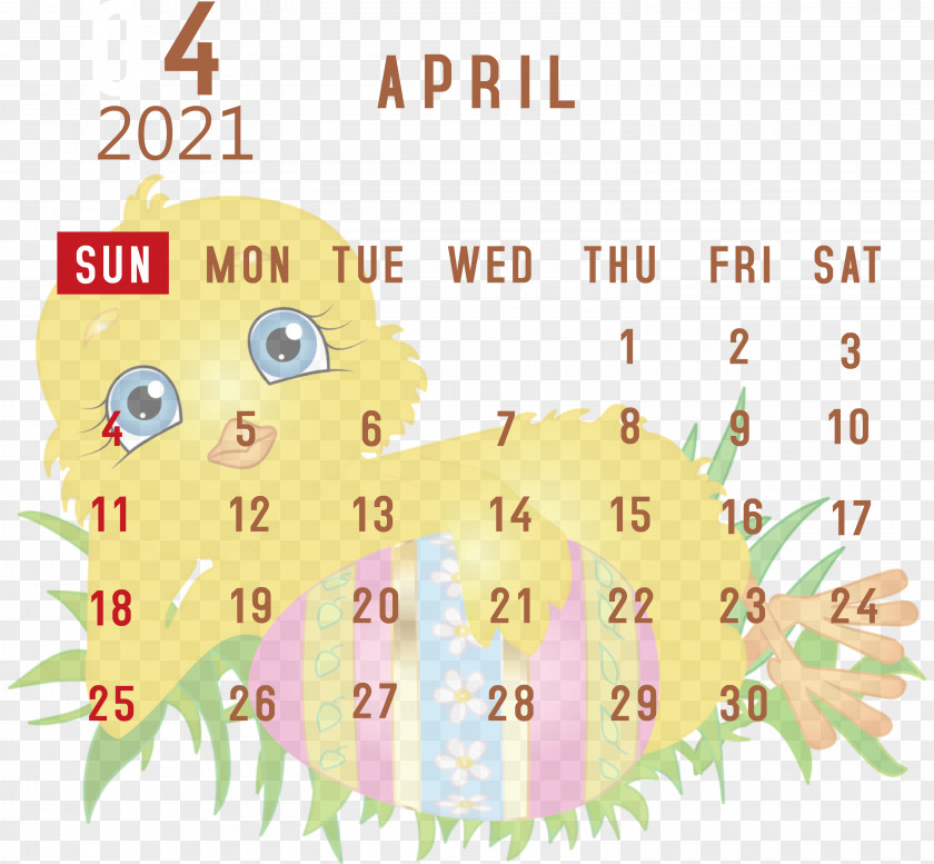 April 2021 Printable Calendar PNG