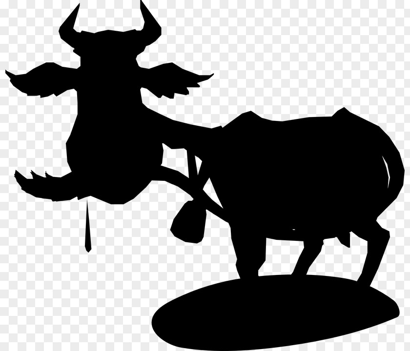 Cattle Clip Art Character Silhouette Fiction PNG