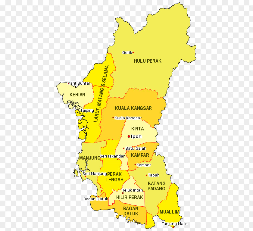 Map Hulu Perak District Kampar Muallim List Of Districts In Malaysia Batang Padang PNG