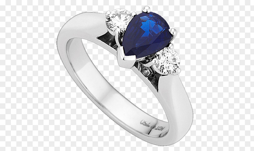 Sapphire Ring Diamond Cut Gemstone PNG