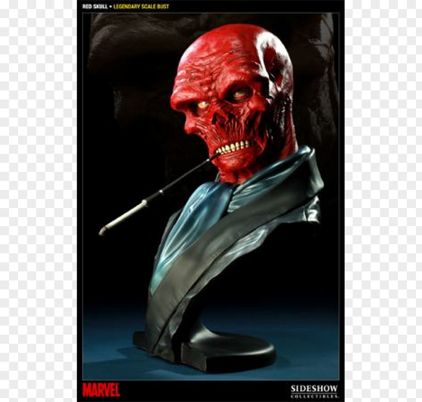 Marvel Red Skull Captain America Collector Bust Sideshow Collectibles PNG