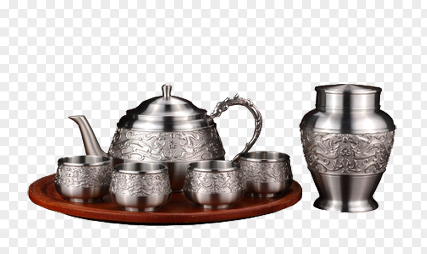 TS988 Xianglong Tea Set Teapot Jug Mug Metal PNG