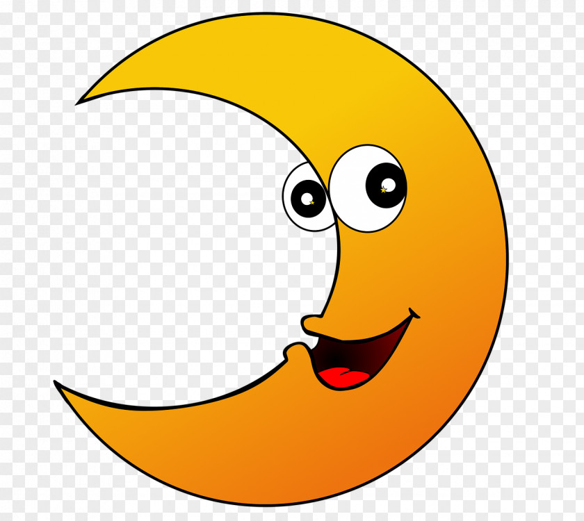 Smiley Moon Crescent Clip Art PNG