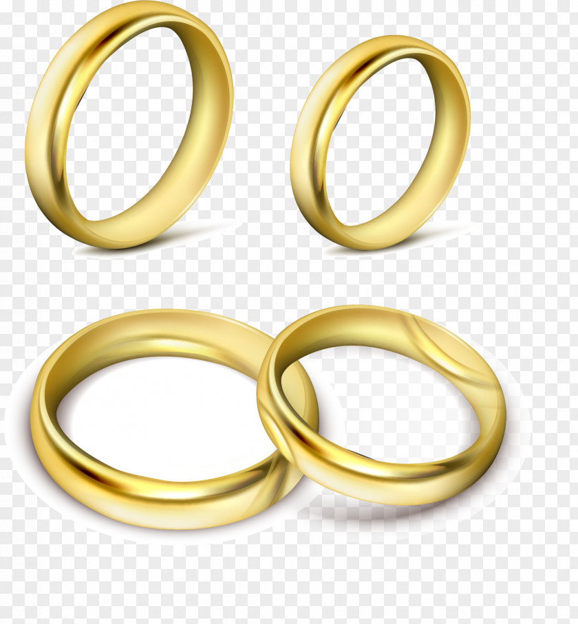 Vector Hand-painted Gold Ring Euclidean Icon PNG