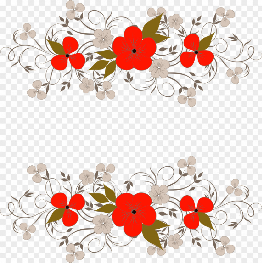 Flower Rectangle Frame Floral PNG