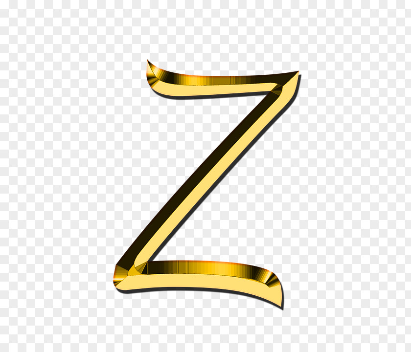 Gold Letter Z Alphabet Clip Art PNG