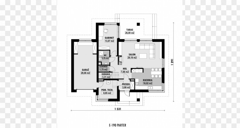 House Floor Plan Powierzchnia Zabudowy Gable Roof PNG