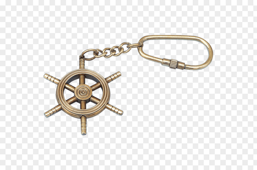 Real Pirate Ship Anchor Key Chains Brass Ship's Wheel PNG