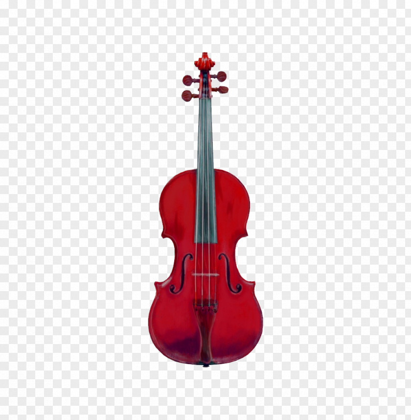 Cartoon Red Instrument Violin Cremona Electric String Musical PNG