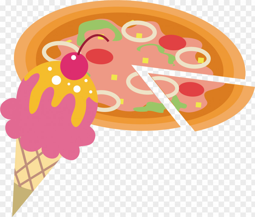 Pizza And Ice Cream Material Clip Art PNG