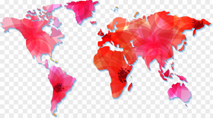 Vector Color Map Of The World Globe PNG