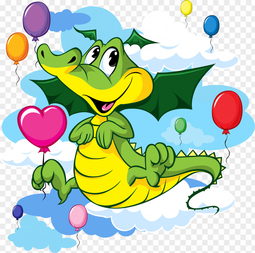 Vector Hand-painted Small Dragon T-shirt Painting Illustration PNG