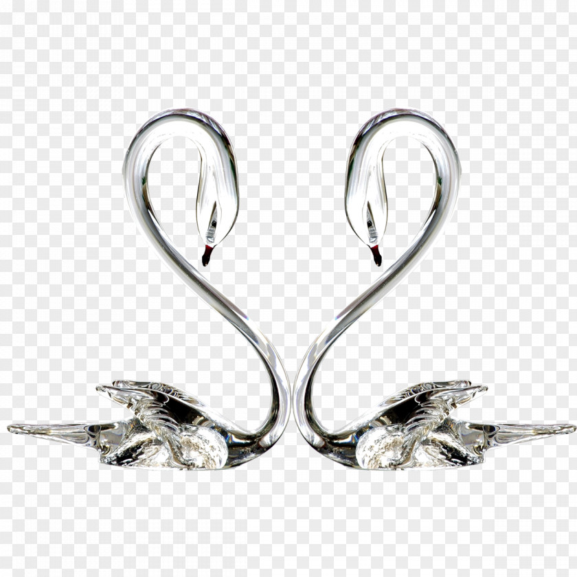 Silver Swan Decoration Cygnini Wedding Gift PNG