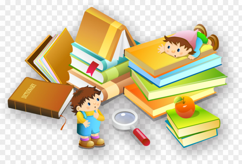 Book People Cartoon Poster PNG